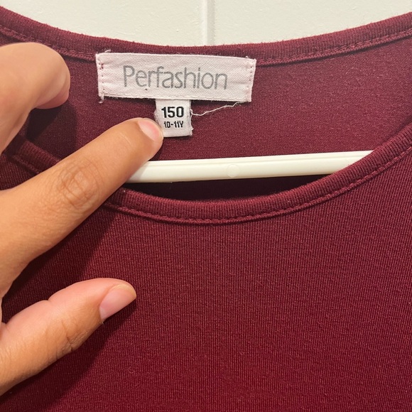 Maroon Girl Long Sleeve Dress Size 10-11 Year Old - Picture 2 of 6